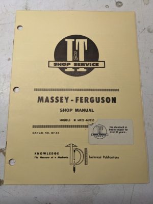 It Tractor Shop Service Repair Manual Massey Ferguson Mf25-Mf130 Mf-25