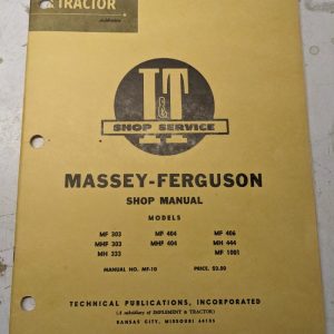 I&T Shop Service Manual Massey Ferguson Mf 303 404 406 444 333 1001 Mhf Mh