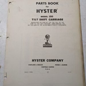 Cascade Lift Attachment Parts Manual Book Hyster 150 Tilt Shift Carriage