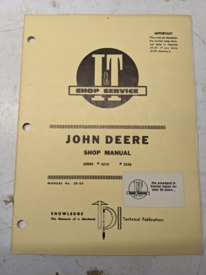 I&T Tractor Shop Service Repair Manual John Deere Jd Series 2510 2520 Jd-33