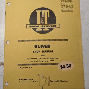 It Tractor Shop Service Repair Manual Oliver 99Gmtc 950 990 995 770 880 0-13