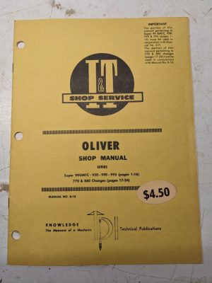 It Tractor Shop Service Repair Manual Oliver 99Gmtc 950 990 995 770 880 0-13
