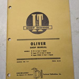 It Tractor Shop Service Repair Manual Oliver Models 99 Super 99Gm O-7