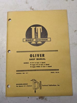 It Tractor Shop Service Repair Manual Oliver Models 99 Super 99Gm O-7