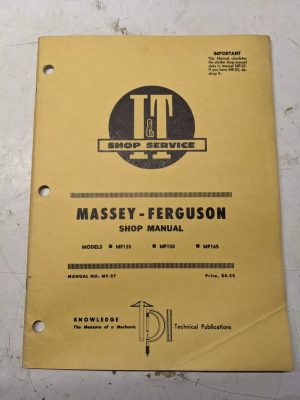 I&T Tractor Shop Service Repair Manual Massey Ferguson Mf135 Mf150 Mf165 Mf-27