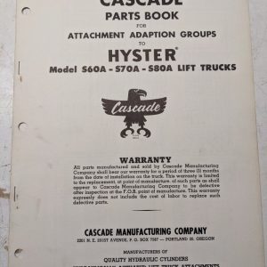 Cascade Hyster Attachment Adaption Groups S60A S70A S80A Lift Truck 1958