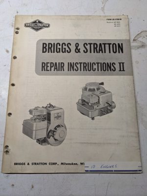 Briggs Stratton Repair Instructions Ii All Models Overhaul Manual Specs Engine