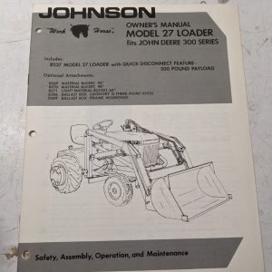 Johnson Owners Manual Work Horse Tractor Loader Model 27 Deere Jd 200 B237 180