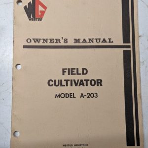 Westgo Owners Manual Attachment Tractor Field Cultivator Model A-203