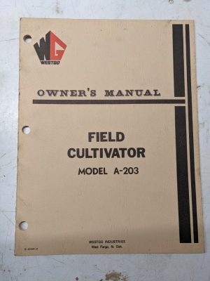 Westgo Owners Manual Attachment Tractor Field Cultivator Model A-203