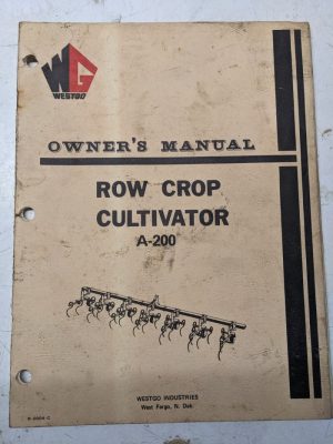 Westgo Owners Manual Attachment Tractor Row Crop Cultivator A-200