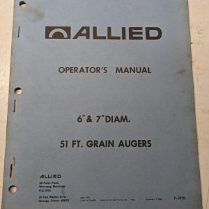 Allied Farm Equipment Operators Manual Parts List Book 51 Ft Grain Auger