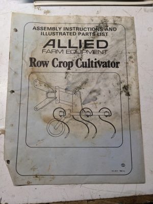 Allied Assembly Manual Parts List Book Farm Equipment Row Crow Cultivator 782
