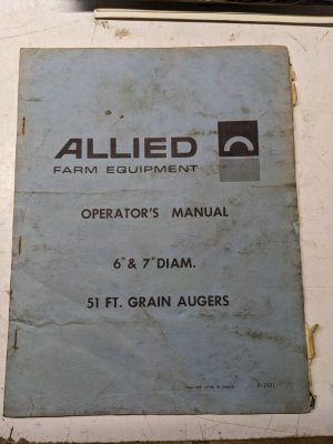 Allied Farm Equipment Operators Manual Parts List Book 51 Ft Grain Auger 6” 7”