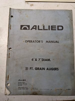 Allied Farm Equipment Operators Manual Parts List Book 51' Grain Auger P-2898