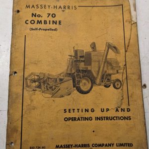 Massey Harris Setting Up Operating Instruction Manual No 70 Combine Farm