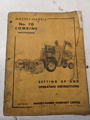 Massey Harris Setting Up Operating Instruction Manual No 70 Combine Farm