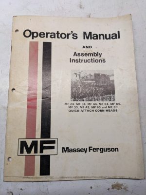 Massey Ferguson Mf Quick Attach Corn Heads Assembly Instruction Manual Mf 24-83