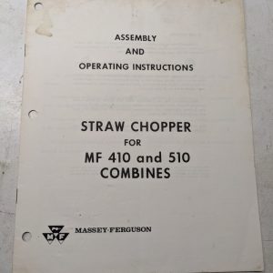 Massey Ferguson Mf Assembly Instruction Manual Straw Chopper 410 510 Combines