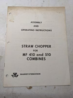 Massey Ferguson Mf Assembly Instruction Manual Straw Chopper 410 510 Combines