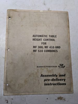 Massey Ferguson Mf Assembly Instruction Manual Automatic Height Control 300 510