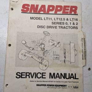 Snapper Service Manual Lt11 Lt12.5 Lt16 Series 0 1 2 Disc Drive Tractors 1984