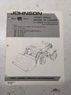 Johnson Owners Manual Model 24 Loader Ariens Garden Tractor B203 Work Horse