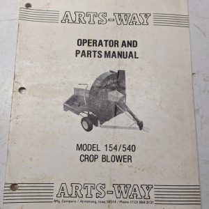 Arts Way Operators Manual Parts List Book Model 154 540 Crop Blower 1980 Farm