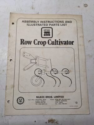 Mckee Bros Assembly Instruction Parts List Manual Row Crop Cultivator 1976