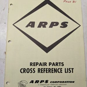 Arps Repair Parts Cross Reference List Manual Guide Book
