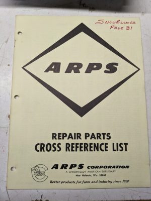 Arps Repair Parts Cross Reference List Manual Guide Book