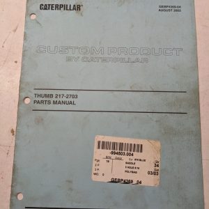 Caterpillar Cat Custom Product Parts List Manual Thumb 217-2703 2003 Gebp4369-04