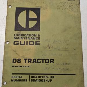 Caterpillar Cat Lubrication Maintenance Guide Manual Tractor D8 Sebu5324 1975