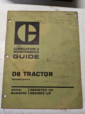 Caterpillar Cat Lubrication Maintenance Guide Manual Tractor D8 Sebu5324 1975