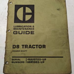 Caterpillar Cat Lubrication Maintenance Guide Manual Tractor D8 Sebu5324 1973