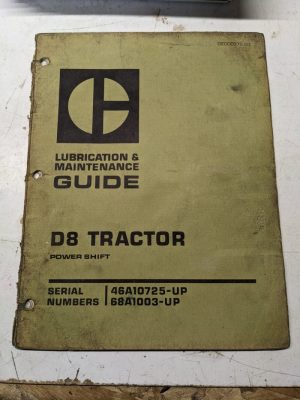 Caterpillar Cat Lubrication Maintenance Guide Manual Tractor D8 Sebu5324 1973