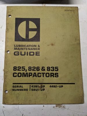 Caterpillar Cat Lubrication Maintenance Guide Manual Compactor 825 826 835 1975