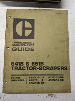 Caterpillar Cat Lubrication Maintenance Guide Manual Tractor 641B 651B Scraper