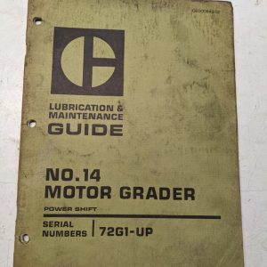 Caterpillar Cat Lubrication Maintenance Guide Manual Motor Grader No 14 1974
