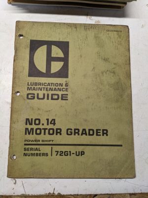 Caterpillar Cat Lubrication Maintenance Guide Manual Motor Grader No 14 1974