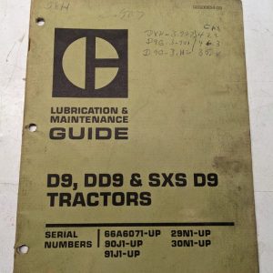 Caterpillar Cat Lubrication Maintenance Guide Manual Tractor D9 Dd9 Sxs D9 1976