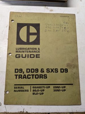 Caterpillar Cat Lubrication Maintenance Guide Manual Tractor D9 Dd9 Sxs D9 1976