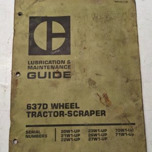 Caterpillar Cat Lubrication Maintenance Guide Manual Tractor 637D Scraper 1981