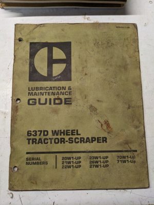Caterpillar Cat Lubrication Maintenance Guide Manual Tractor 637D Scraper 1981