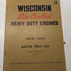 Wisconsin Air Cooled Engine Parts Master Price List Mm 236-138 October 1960