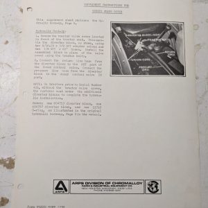 Supplement Instruction Page To Tractor Dozer Attachment Sheet Fd220 1276