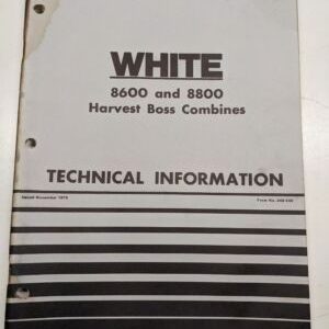 White Equipment Technical Service Manual 8600 8800 Harvest Boss Combine 449 545