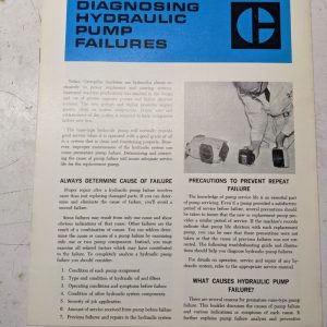 Diagnosing Hydraulic Pump Failures Caterpillar Cat Reference Material