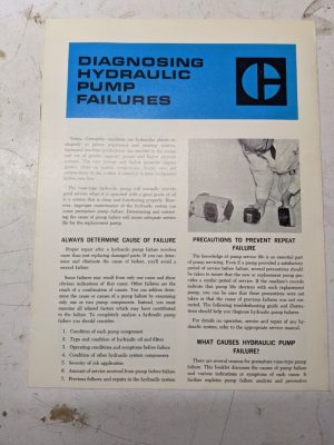 Diagnosing Hydraulic Pump Failures Caterpillar Cat Reference Material