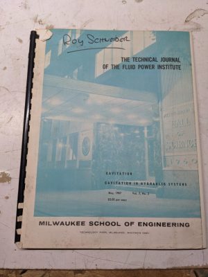 Technical Journal Of Fluid Power Institute Cavitation In Hydraulic Systems 1967